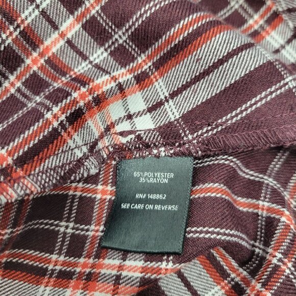 Torrid Women's Plaid Maroon Pull on Light Flannel Feeling Skirt Size 0 (12/L) - Picture 9 of 12
